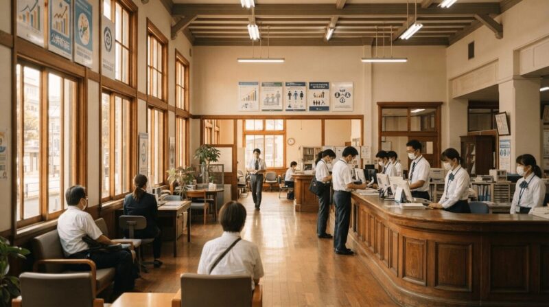公共機関の窓口。「公務員制度の特殊さ」の象徴