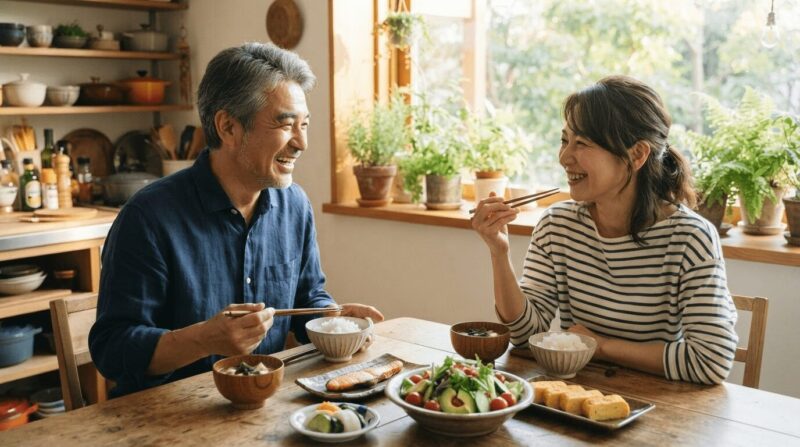 40代夫婦の落ち着いた食卓。「新しい日常を営む」の象徴。